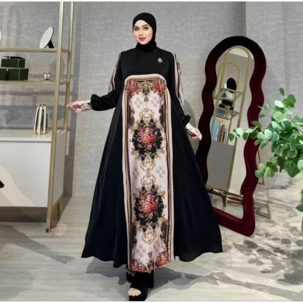 Dress Gamis Shellasaukia Baju Muslim Wanita Dewasa Remaja Lebaran Kondangan Pesta