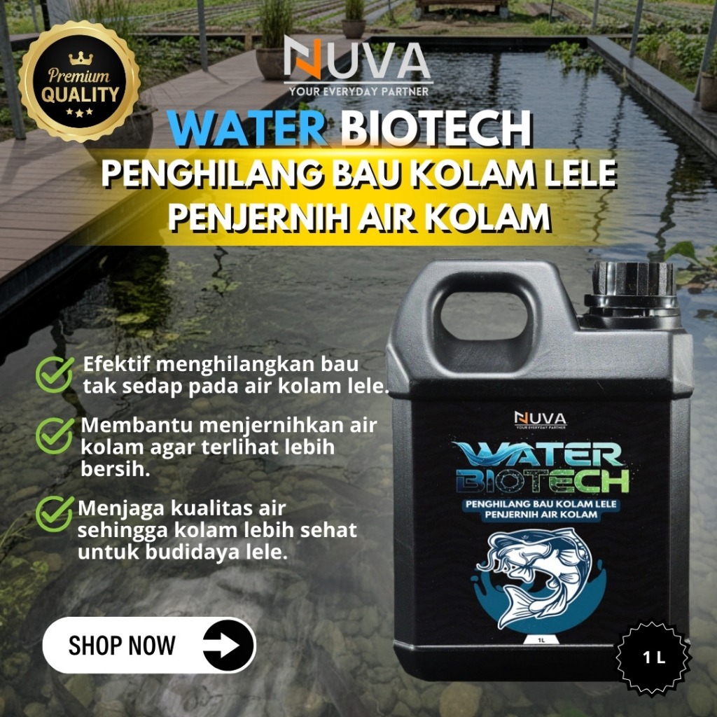 NUVA - Water Biotech Penjernih Kolam Ikan Lele Penghilang Bau Kolam Lele