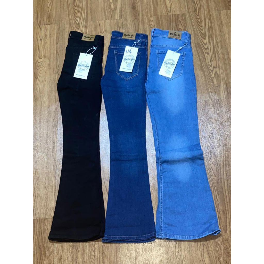 Celana panjang biru muda cut bray / celana jeans nadelus wanita dewasa kekinian