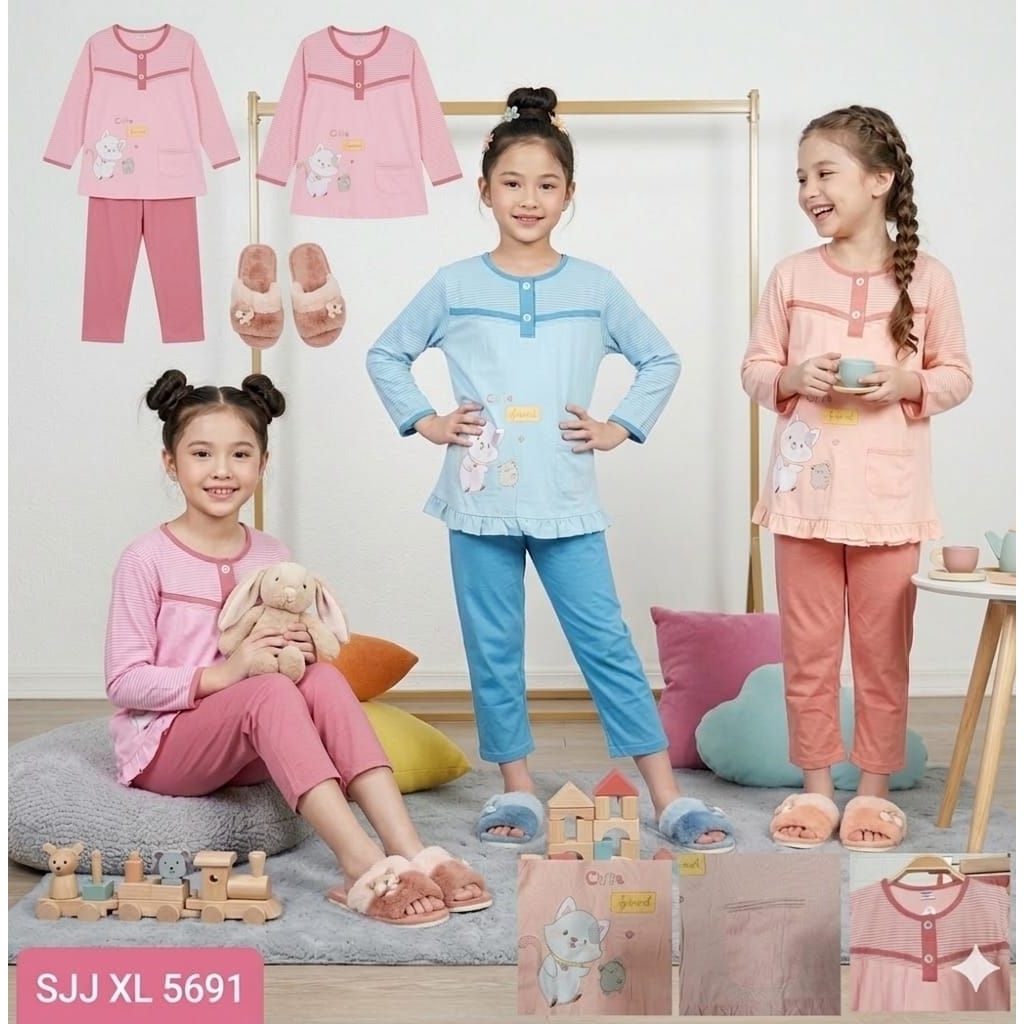 Baju Tidur Piyama anak AMRO SJJXL 5691 Tangan Panjang Celana Panjang