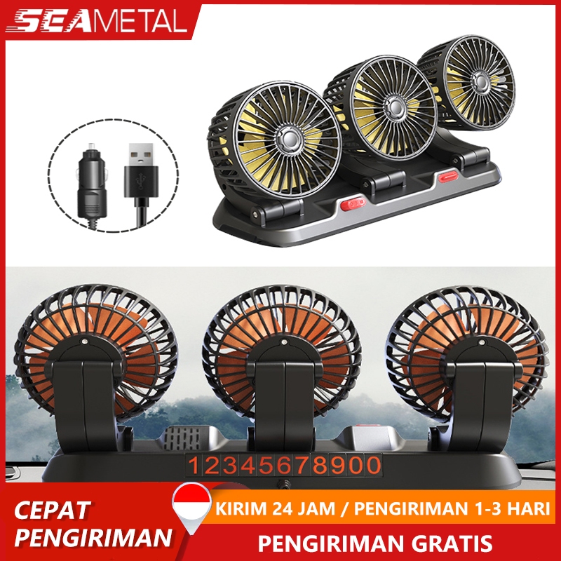 SEAMETAL Kipas Angin Mobil Portable 24V USB 3/4 Kepala Pendingin Cepat Seperti AC Untuk Mobil Truk