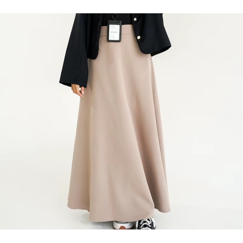 Severli Fuji Maxi Skirt warna KHAKI