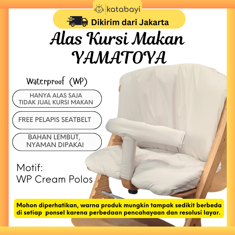 Alas Kursi Makan Bayi Yamatoya CREAM POLOS Suku Suku Waterproof