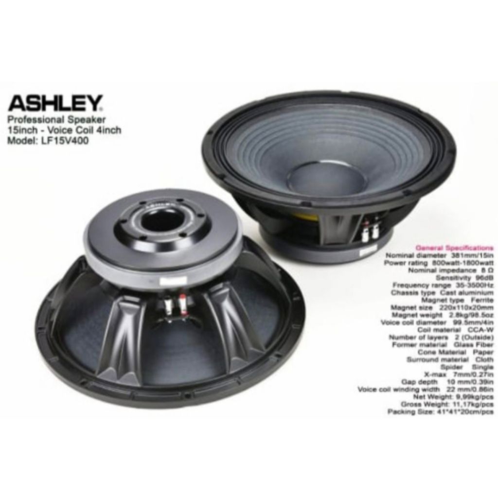 Speaker Ashley Component 15 inch Ashley LF 15V400 LF15V400 Original