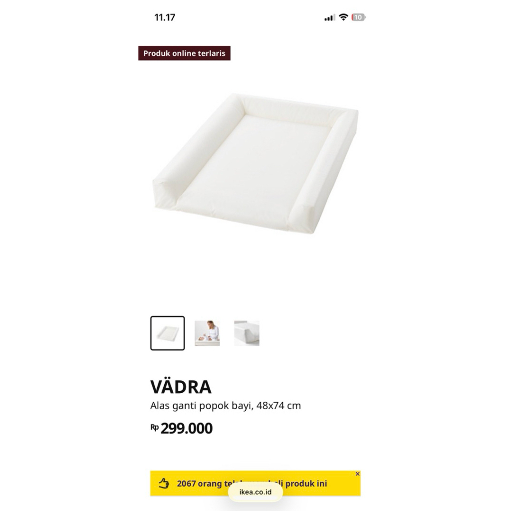Preloved alas ganti popok Ikea Vadra + sarung karet