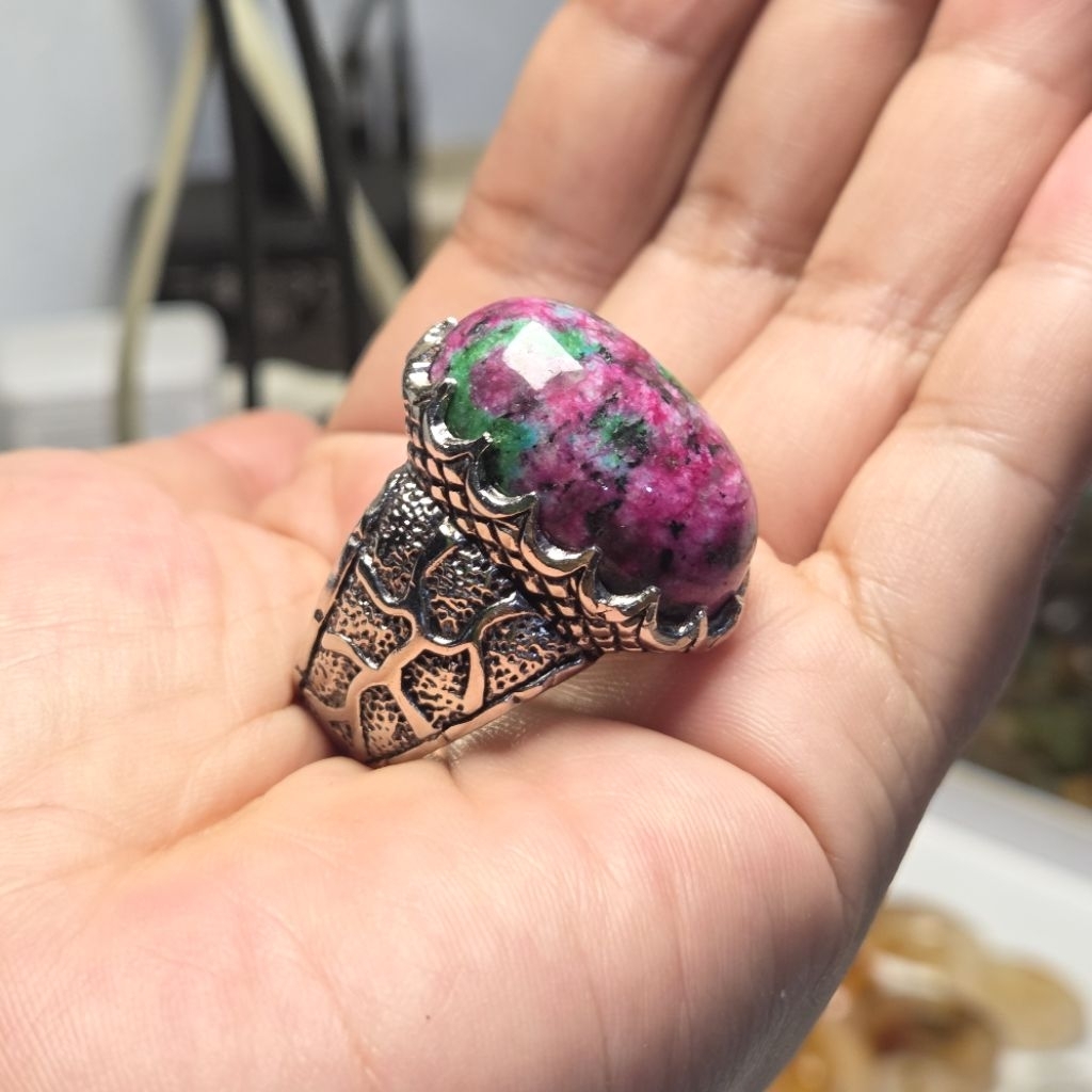 Cincin batu ruby tadulako jumbo 25mm / batu akik ruby tadulako