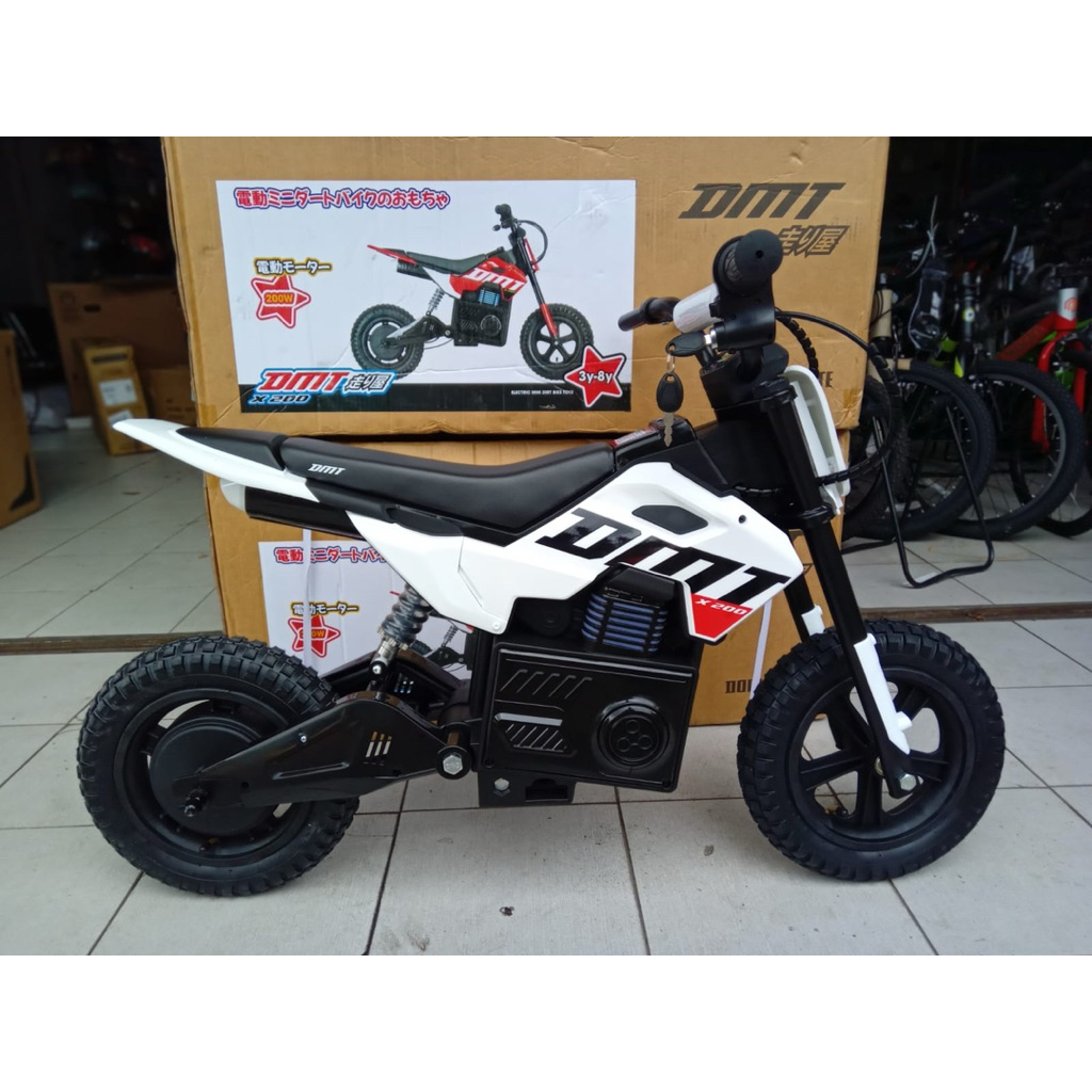 MOTOR ELECTRIC Mini Trail Anak DOMINATE DMT X200 Ukuran 12 Inch Gas ACCU / AKI Listrik Cross Minimot
