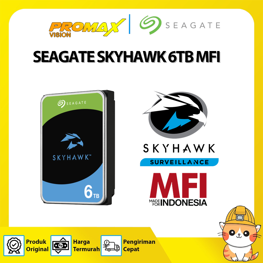 SEAGATE SKYHAWK 6TB SEAGATE HARDDISK INTERNAL 6TB BERGARANSI RESMI MFI