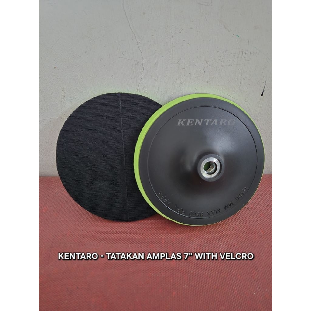 Kentaro Tatakan Amplas Bulat Velcro Gerinda Tangan 7" / Rubber Pad Velcro 7 Inch / Gerinda Gurinda T
