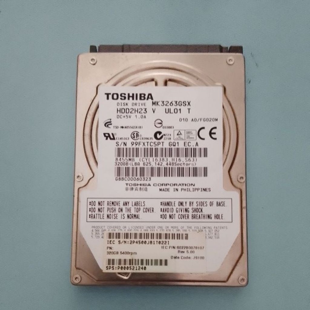 HDD Laptop Toshiba Bekas Copotan 320 Gb