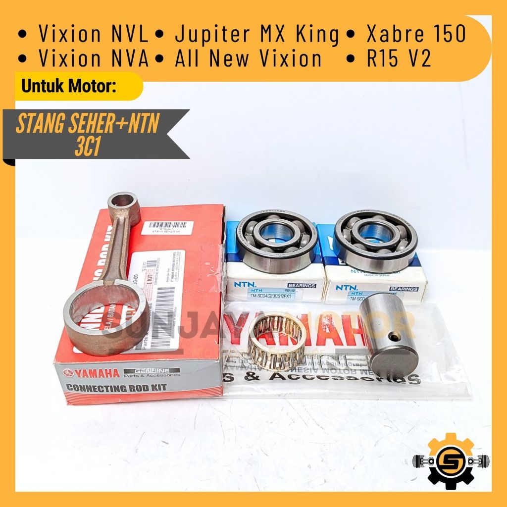 Stang Seher Set Bearing Kualitas Original Yamaha 3C1 Connecting Rod Vixion Old All New Vixion Xabre 