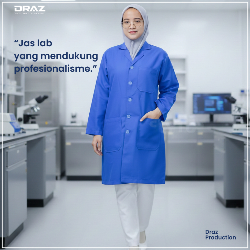TOKODRAZ - Jas Lab, Jas Laboratorium, Jas Biru Benhur, Jas Lab Lengan Panjang, Baju Lab Pria Wanita