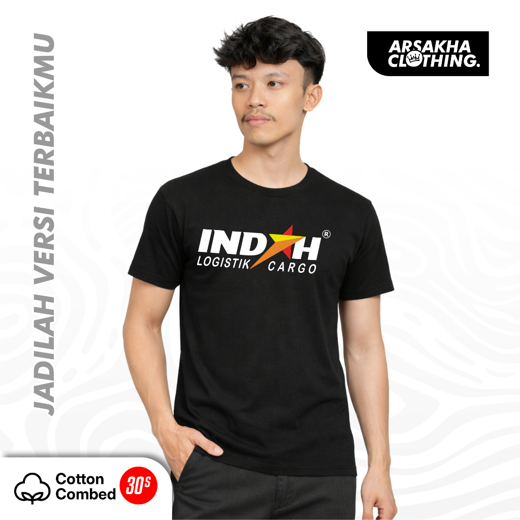 Kaos Perusahaan Logistik Indah Cargo  Baju Distro Katun Combed 30s - Arsakha Clothing