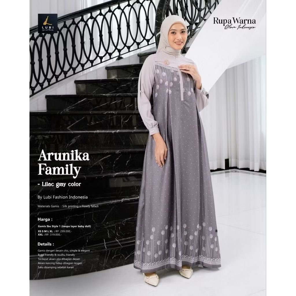 LUBI Sarimbit Couple Keluarga Arunika Lilac Gray