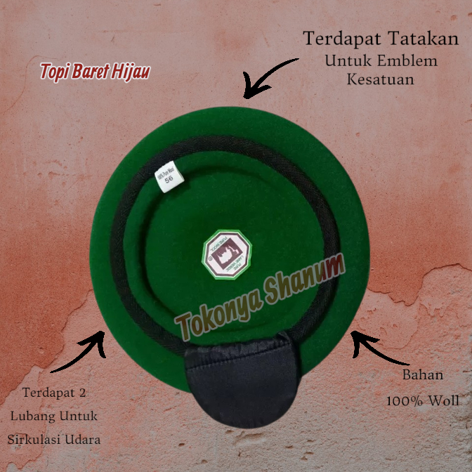 BARET SUAD TENGKORAK 1987/TNI AD/BARET HIJAU/INFANTERI