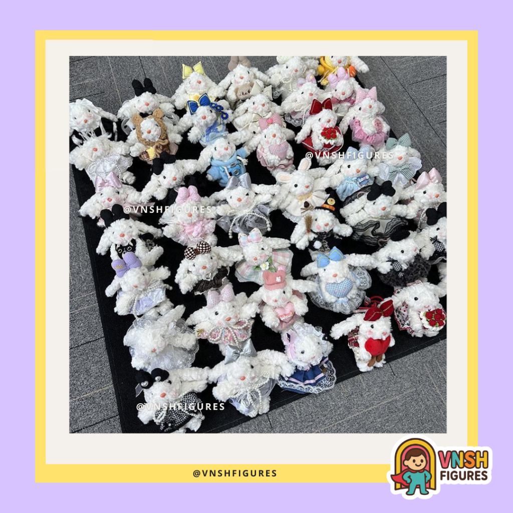 Bunny Custom Plush Keychain | Gantungan Boneka Plush Kelinci Lucu Gemoy Lembut Bunny untuk Tas