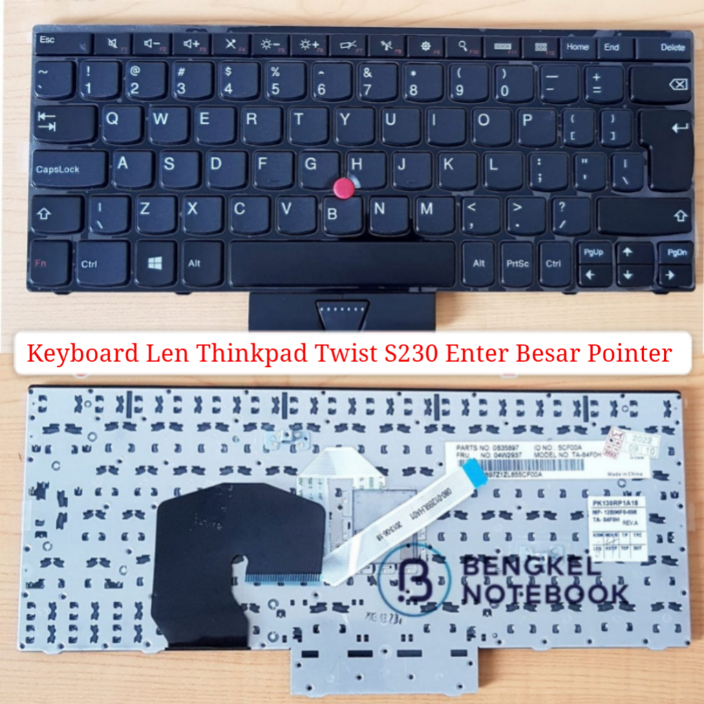 Keyboard Len Thinkpad Twist S230 S230U S230I E230 E230S Enter Besar Pointer UK