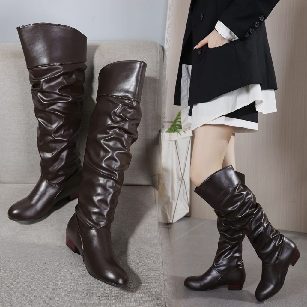 Boots Padior winter overknee leather #KY519 Ada big size boots wanita boots Sebetis