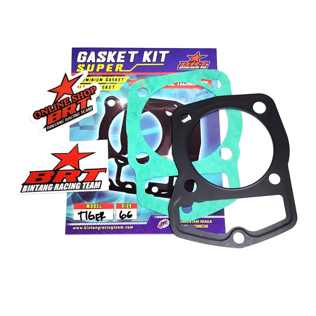 GASKET BRT PAKING BLOK HEAD TIGER GL PRO GL MAX MEGAPRO CB100 CB 125 66mm 66 mm PACKING ATAS BAWAH B