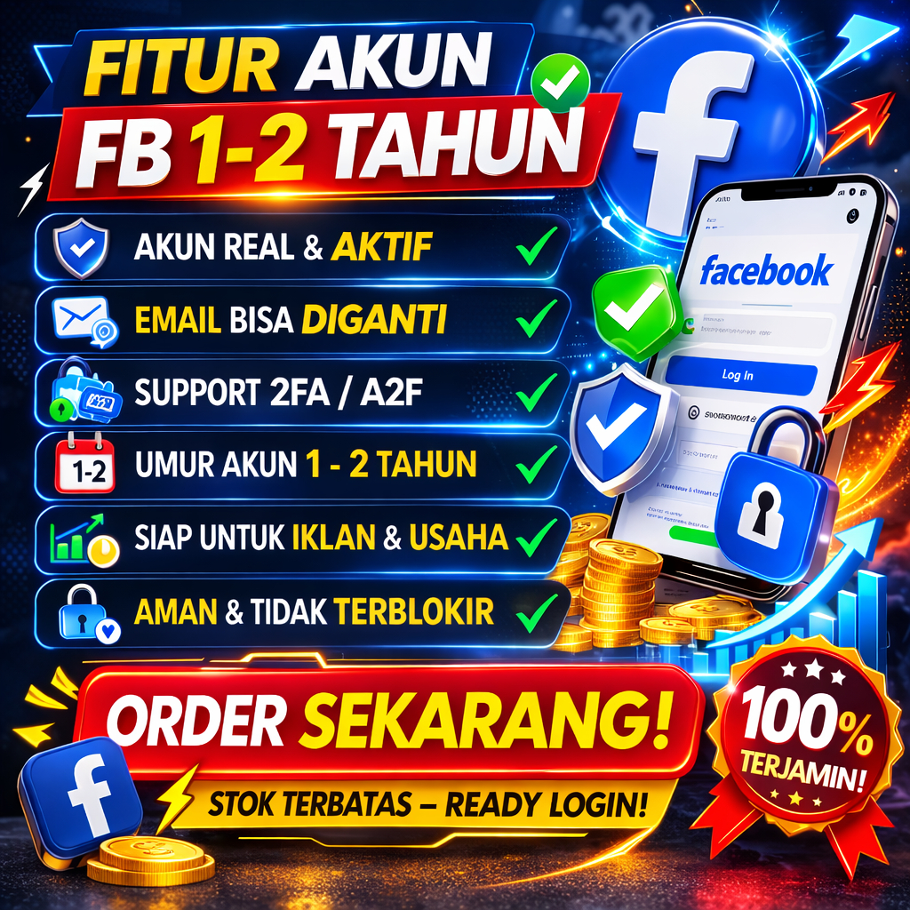 Akun FB Ready Ads – Bisa MP & Spam Ads, 2FA Aktif, Profil Berfoto