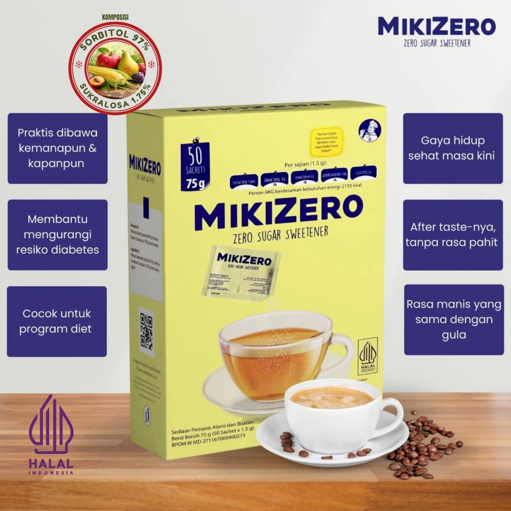 MIKIZERO SWEETENER Rendah Kalori Gula Diet Bebas Gemuk