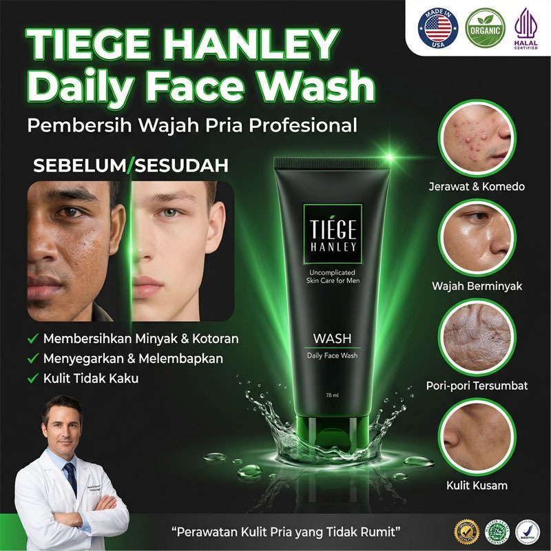 Men Facial Wash Sabun Cuci Muka Pria Anti Jerawat Komedo Oil Control Mencerahkan 75g Pembersih Wajah