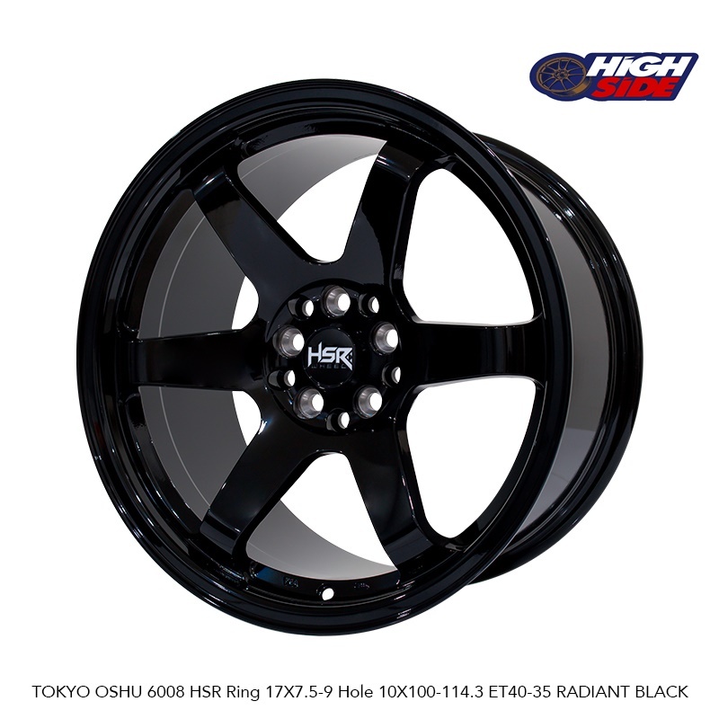 Velg Mobil HSR Tokyo Te37 Ring 17 Lubang 5 Alloy Full Black Elegan Civic Xpander Creta