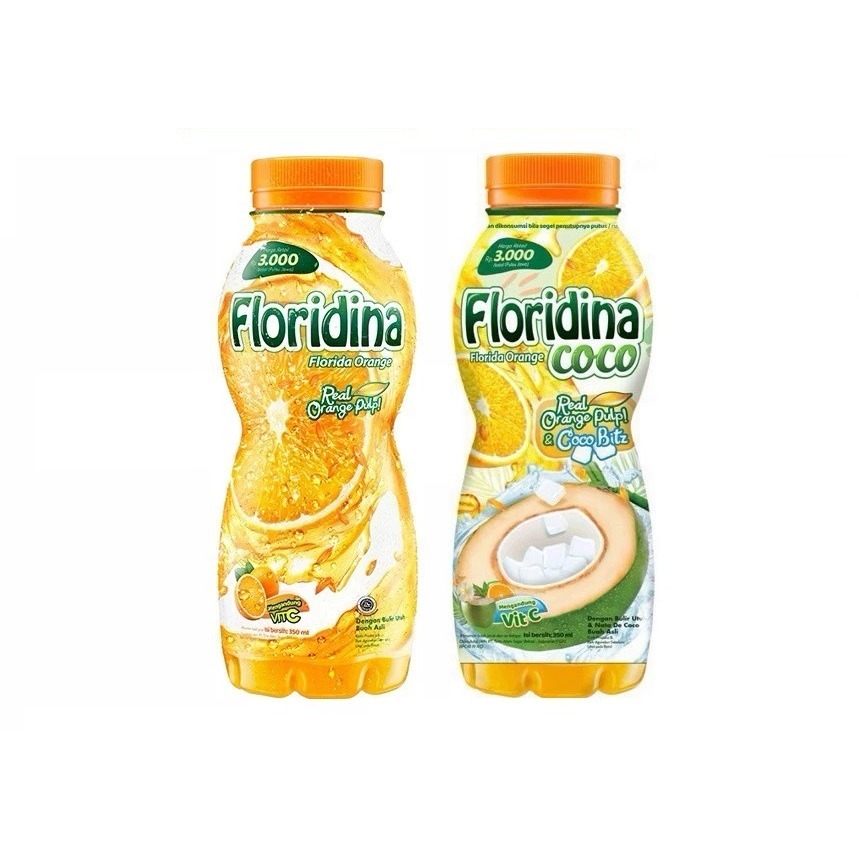Floridina Orange & Coconut 350ml | Minuman Botol Jeruk Kelapa Segar