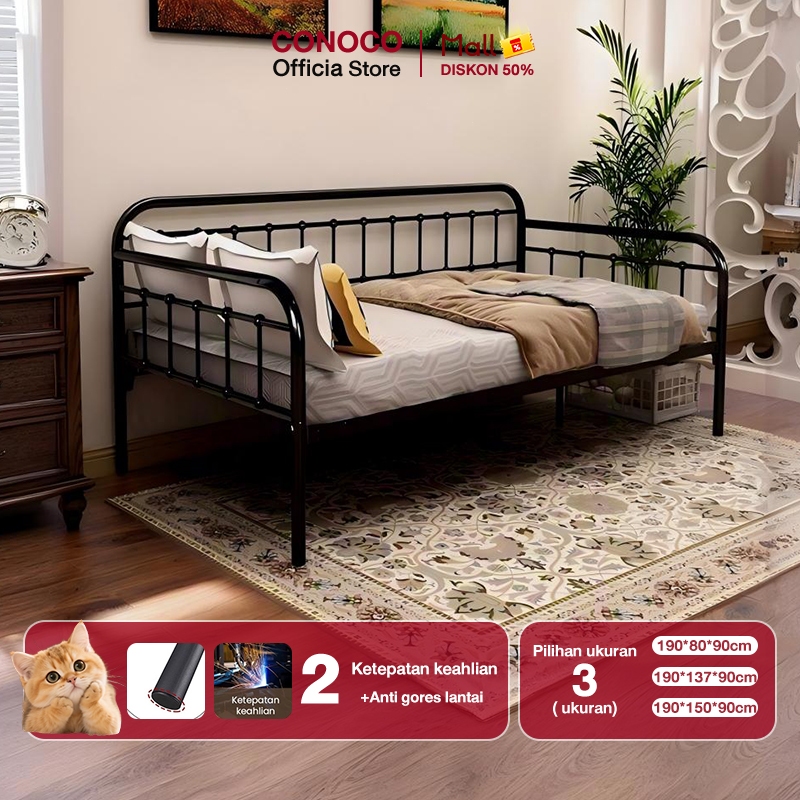 CONOCO Tempat Tidur Besi Sofa Kuat Tempat tidur sofa Ranjang Sofa Bed Besi Tempat Tidur Sofa Besi