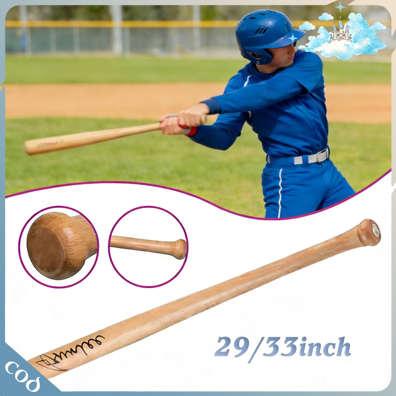 Tongkat Baseball Softball Kayu Solid 33In Tongkat Kasti Kayu Solid Pemukul Baseball Kayu