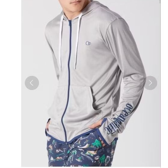 Jaket OP Ocean Pacific Mens Rash Guard Ls Zip-Up Hoodie