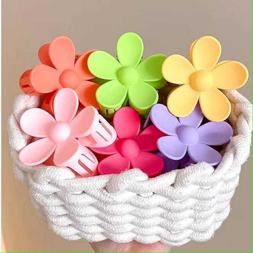 Jepit Rambut Bunga Kamboja Doff Pastel 7 cm Jedai Aksesoris Rambut