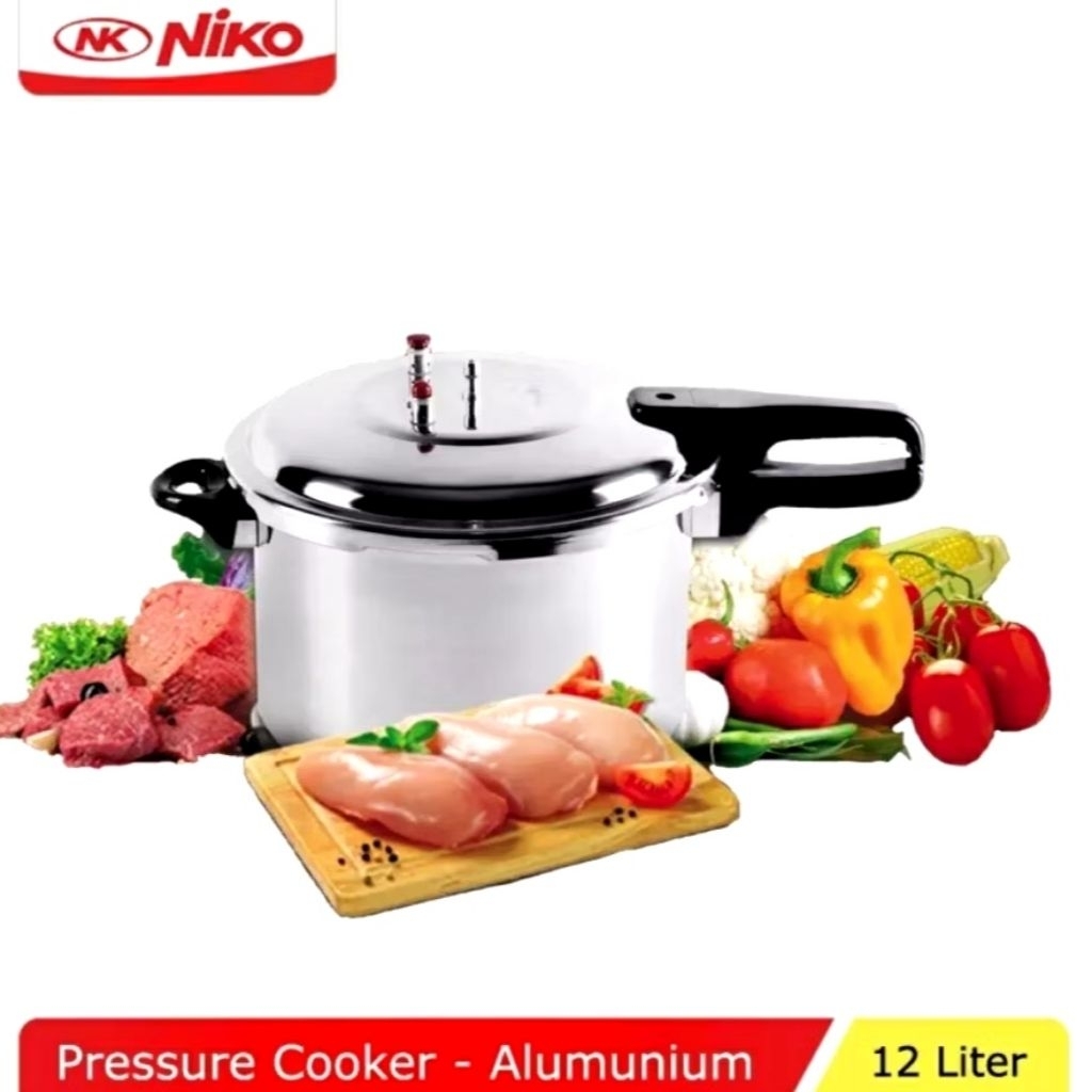 Panci Presto Niko 12 Liter NK 12L Alloy Pressure Cooker Bahan Aluminium Alloy Anti Karat