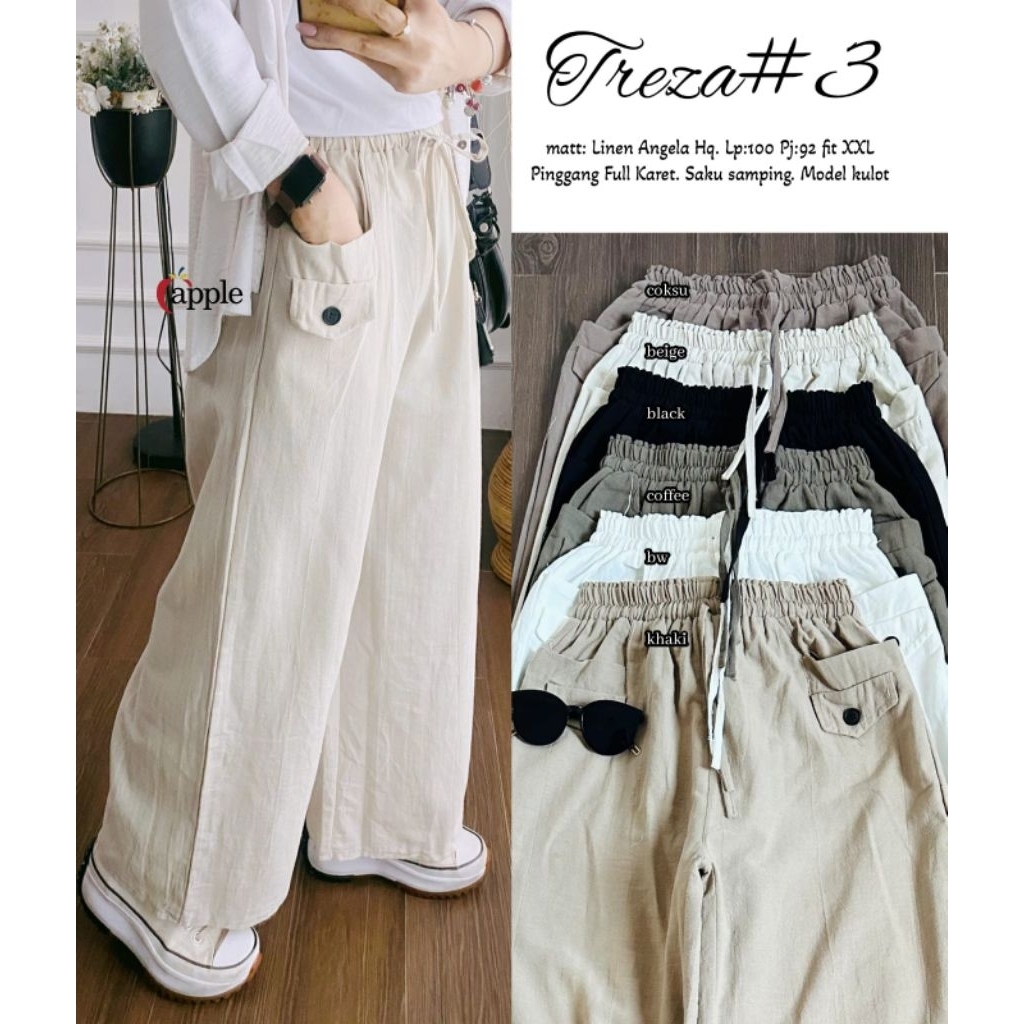 treza kulot pants by Apple, Miwa kulot / kukot katun twill
