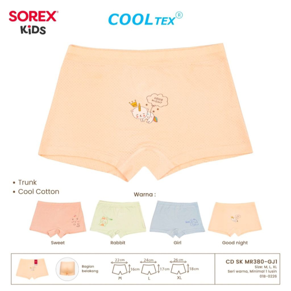 Celana dalam Boxer anak perempuan Sorex kids MR 380