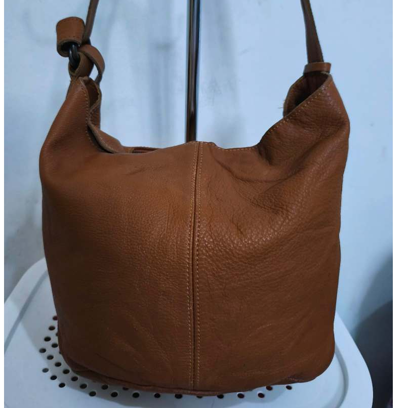 TAS SHOULDER & SELEMPANG HOBO COKLAT KULIT ASLI SECOND