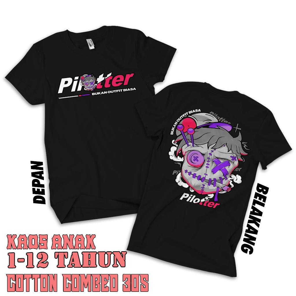 T-SHIRT BOSKAOS_ID Edisi "PILLOTER RED RACING"100%PREMIUM /Kaos Anak/Perang Pilloter Genk/thermo kin