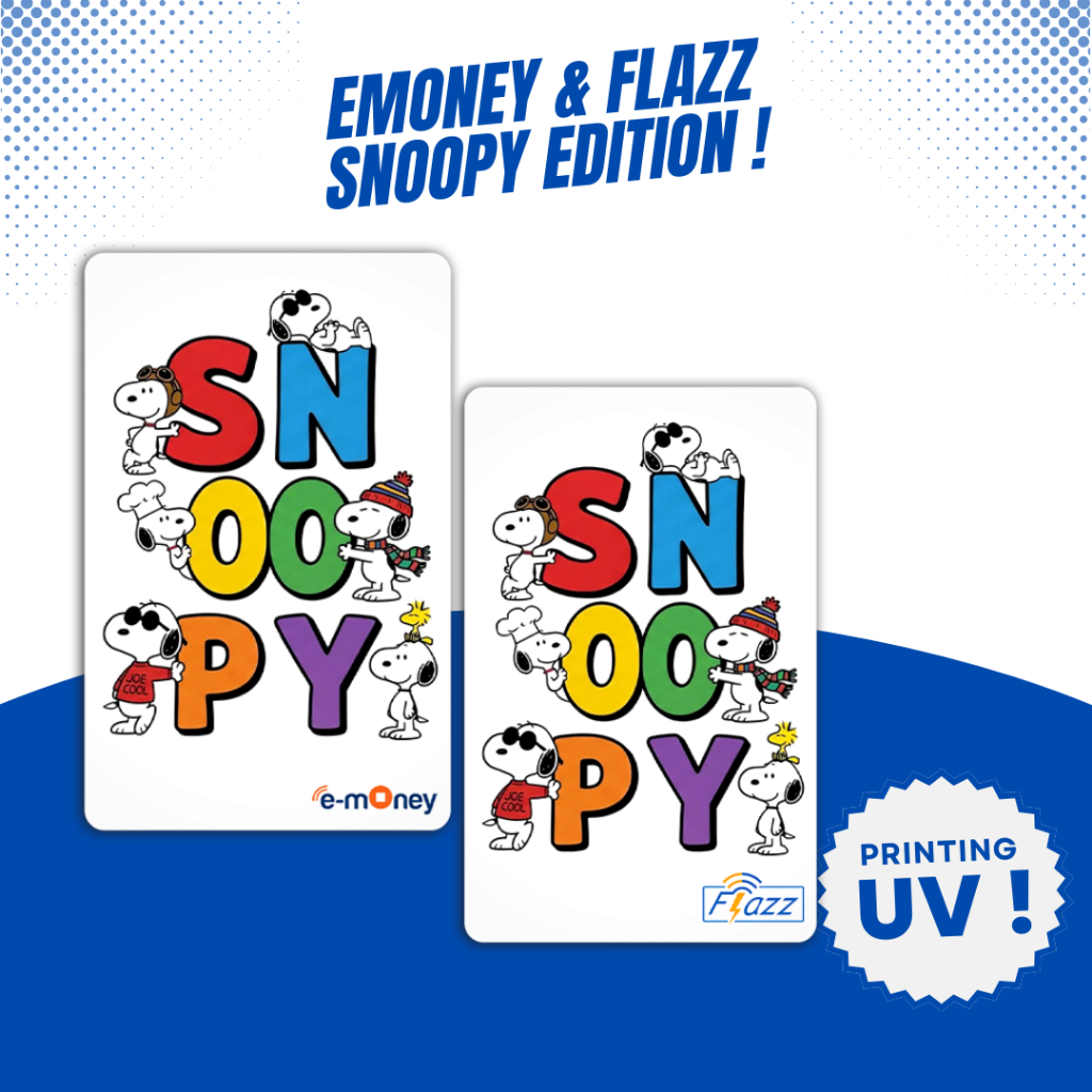 Kartu E-toll Emoney Flazz Edisi Snoopy - Etoll Mandiri BCA Gen 2 Support NFC