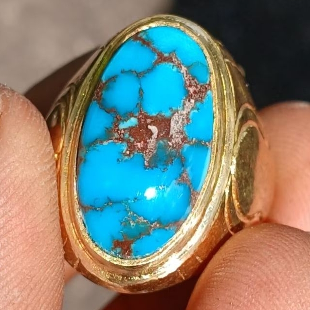 Batu Akik Pirus persia Urat Ceplok kualitas Super