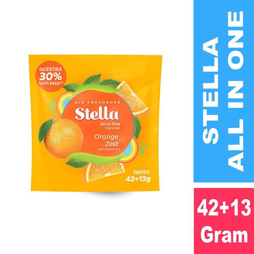 Stella All In One Orange Zest 42gr Pengharum Ruangan Pewangi Gantung Aroma Jeruk Tahan Lama