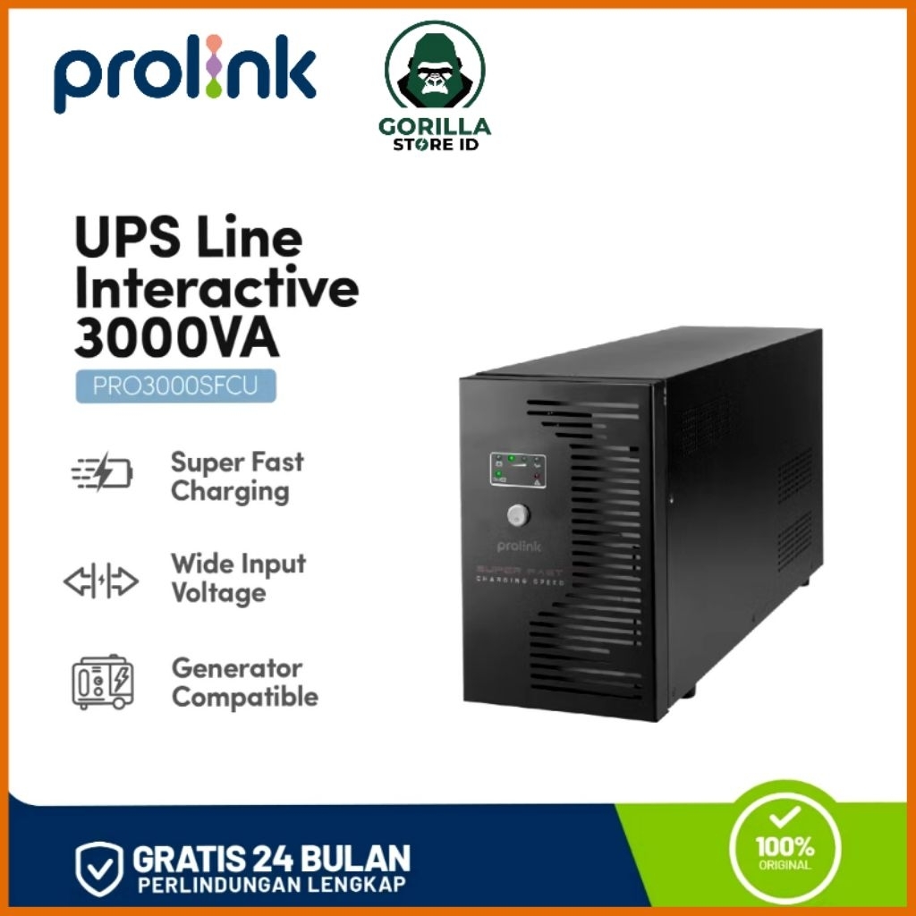 PROLINK UPS PRO3000SFCU Super Fast Charging Line Interactive 3000VA