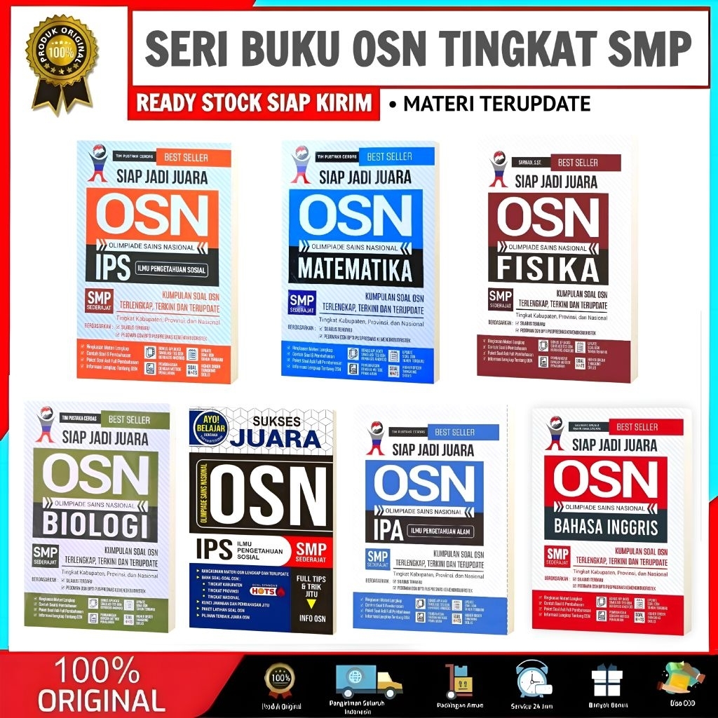 Buku Olimpiade OSN SMP | Olimpiade Sains Nasional Sukses Juara IPS IPA MATEMATIKA FISIKA BIOLOGI BAH