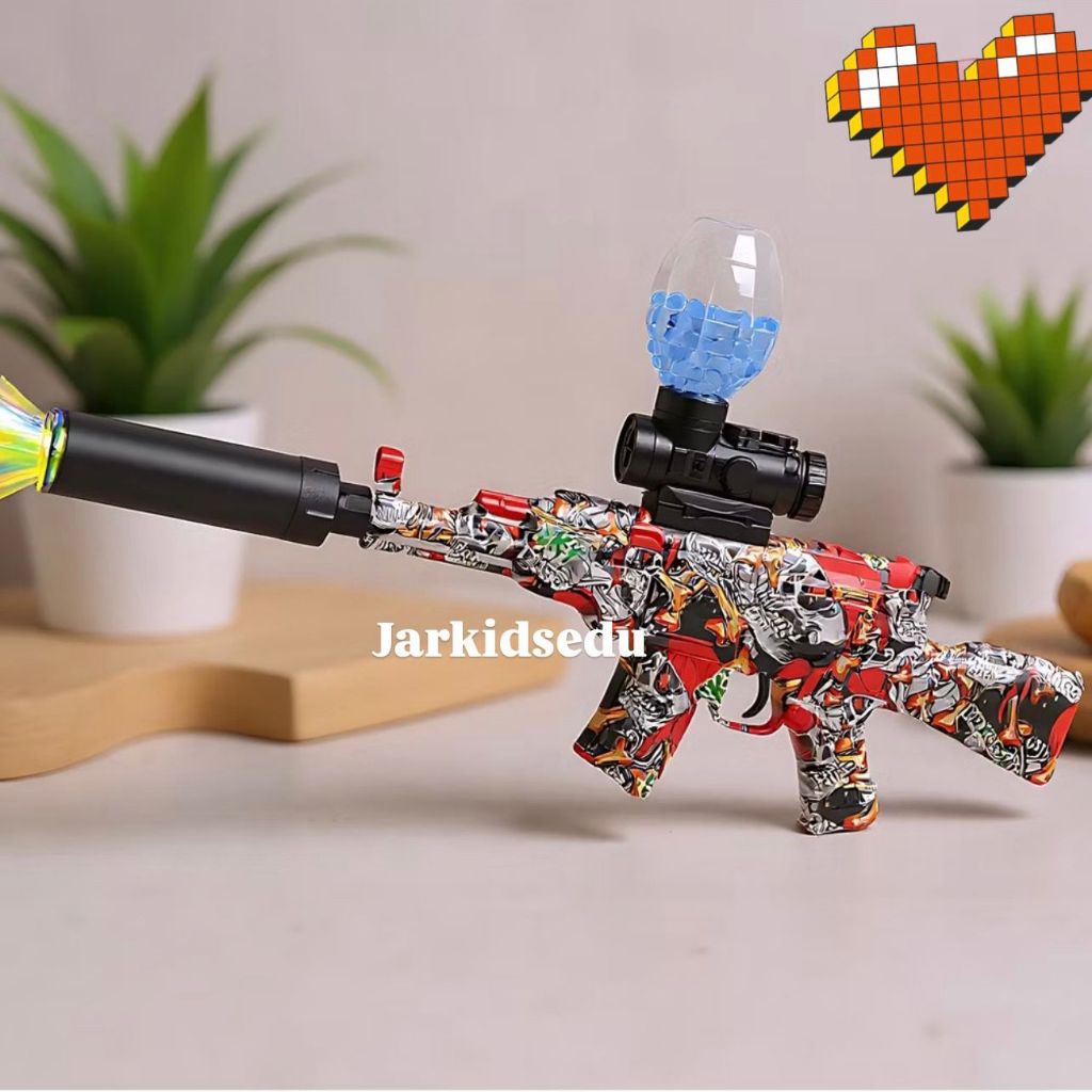 Mainan Tembakan D-6653/WH41-2 AK47 GEL BLASTER Mainan Tembakan Water Bubble Elektrik AK47 Lampu