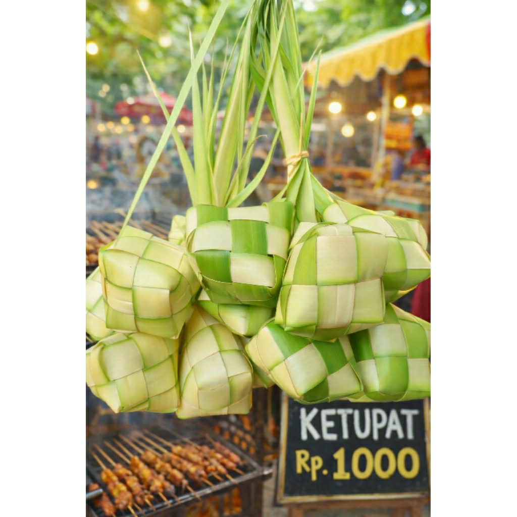 Selongsong Ketupat Lebaran Janur Asli – Ketupat Opor Siap Isi Beras