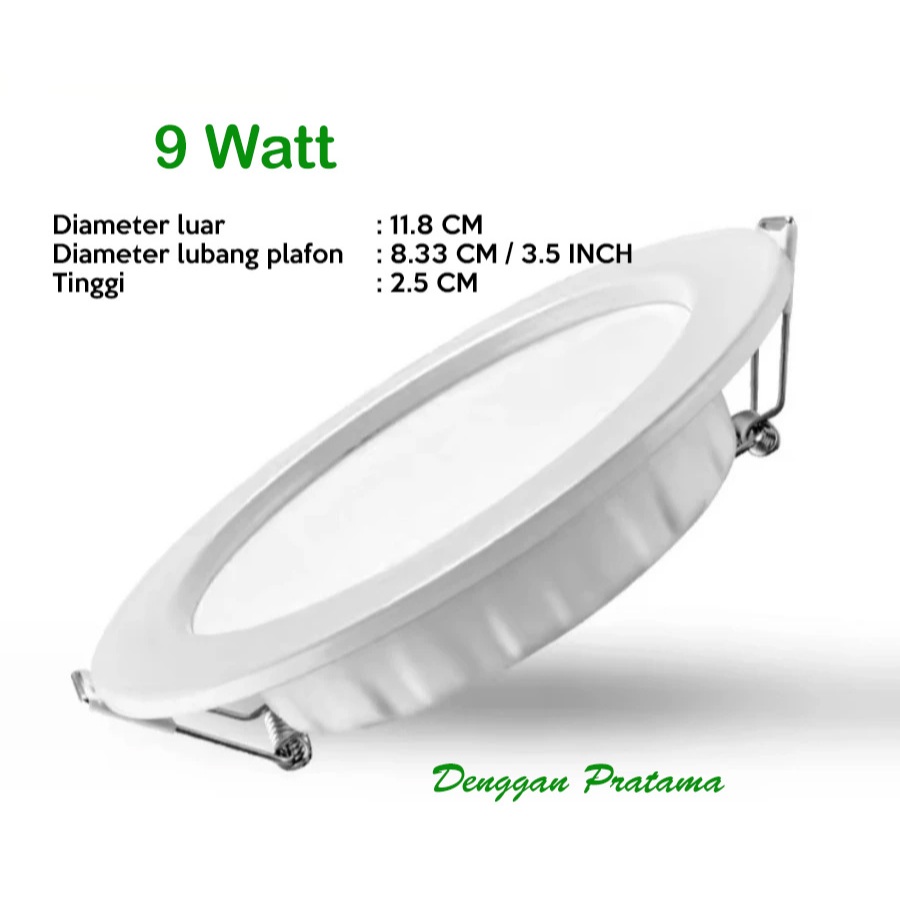 Lampu Downlight Inbow Led 9W PUTIH / KUNING Tipis Bulat Inbow Panel Light Lamp Plafon