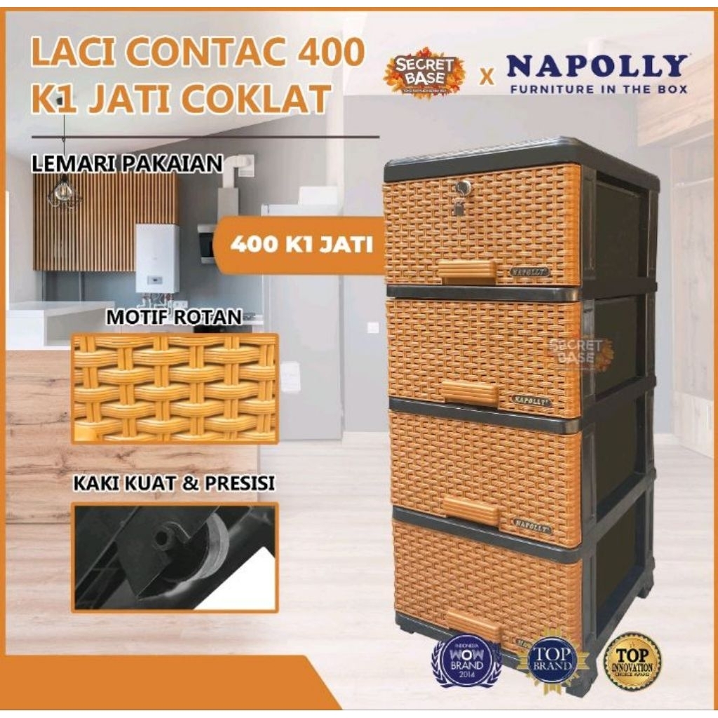 Napolly Lemari Exel/Lemari Pakaian 4 Susun Contac 400 K1