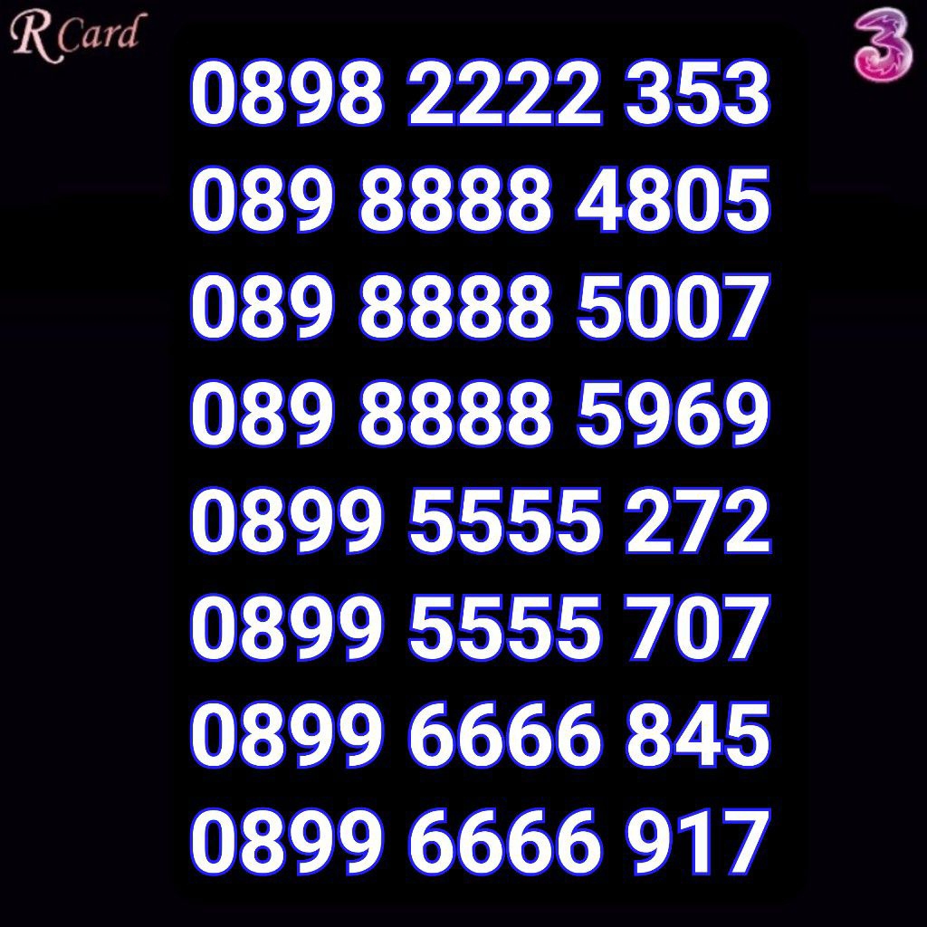 Perdana Nomor Cantik Tri Three 11 Digit Kwartet 2222 353 6666 8888 845 917 5007 5969 4805