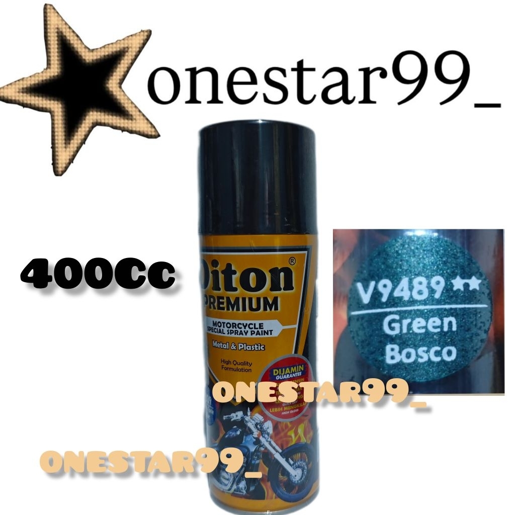 Pilok Pilox Pylox Cat Diton Premium Green Bosco V 9489 Hijau Tua Metalik Glossy Spray Paint 400Cc
