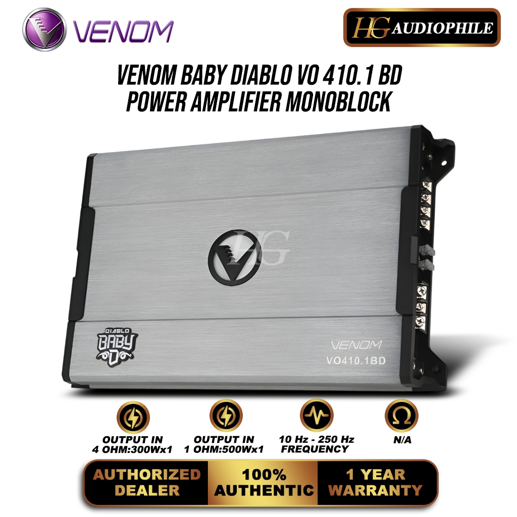 Venom Baby Diablo VO 410.1 BD Power Monoblock Subwoofer Mobil 500W