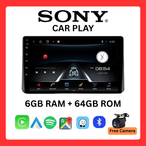 Sony Android Car Player 9/10 Inch 6GB+64GB MP5 Player Support CarPlay Android Auto Free Kamera Mundu